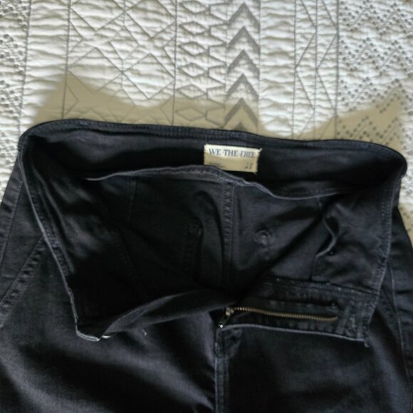 Free People Level Up Slit Slim Jeans Pitch Black Size 28 Inseam 32 NWOT - Picture 9 of 12